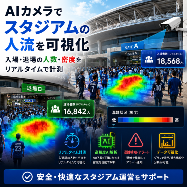 AI画像認識がスタジアム運営を革新 リアルタイム人数カウントと属性分析で実現する次世代の来場者体験