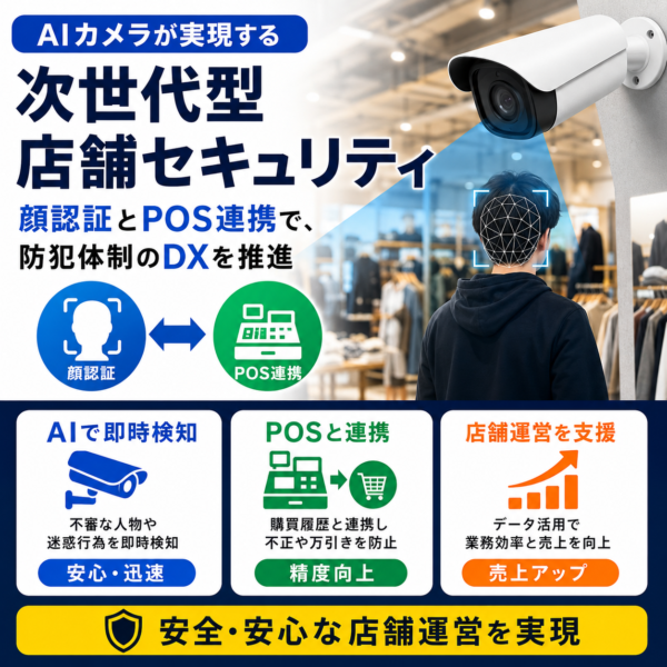 AIカメラが実現する次世代型店舗セキュリティ：顔認証とPOS連携で、防犯体制のDXを推進